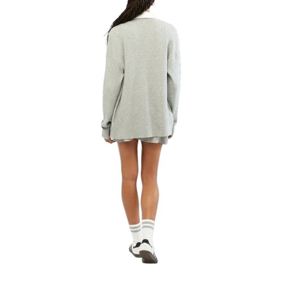 WeWoreWhat Varsity Schoolgirl V-neck Cable Cardigan Sz M/L NWT Heather‎ Gray - Picture 5 of 15